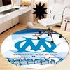 Olympique de Marseille Printed Round Rug Carpet Chair Rug Area Rug Entryway Doormats,for Office Chair Living Room Bedroom Kitchen Room.