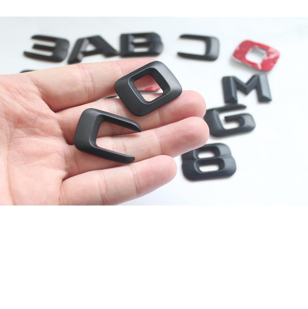 3D Matt Black Trunk Letters Emblems Badges Sticker for Mercedes Benz GLC43 GLC63 V8 V12 BITURBO AMG 4MATIC