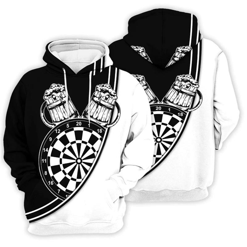 Darts Print 3d Men's Hooded Hoodie Harajuku Personalised Long Sleeve Hoodies Oversized Casual Streetwear Men Clothing Pullovers