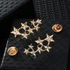 1 Pair Retro Collar Brooches Tree Leaf Wolf Rhinestone Fashion Lapel Pin For Men Women Shirts Suits Clothes Decor Jewelry Gift