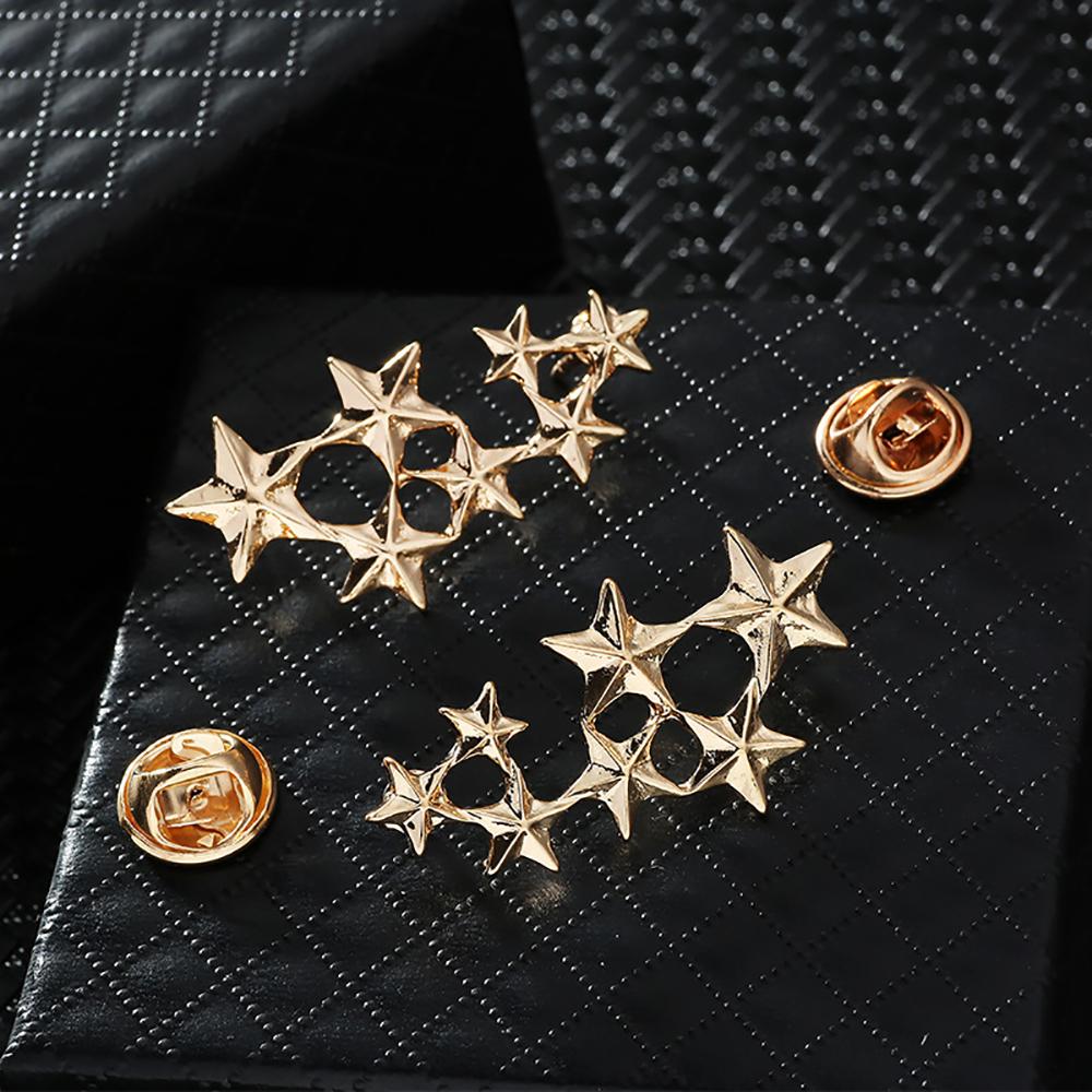 1 Pair Retro Collar Brooches Tree Leaf Wolf Rhinestone Fashion Lapel Pin For Men Women Shirts Suits Clothes Decor Jewelry Gift