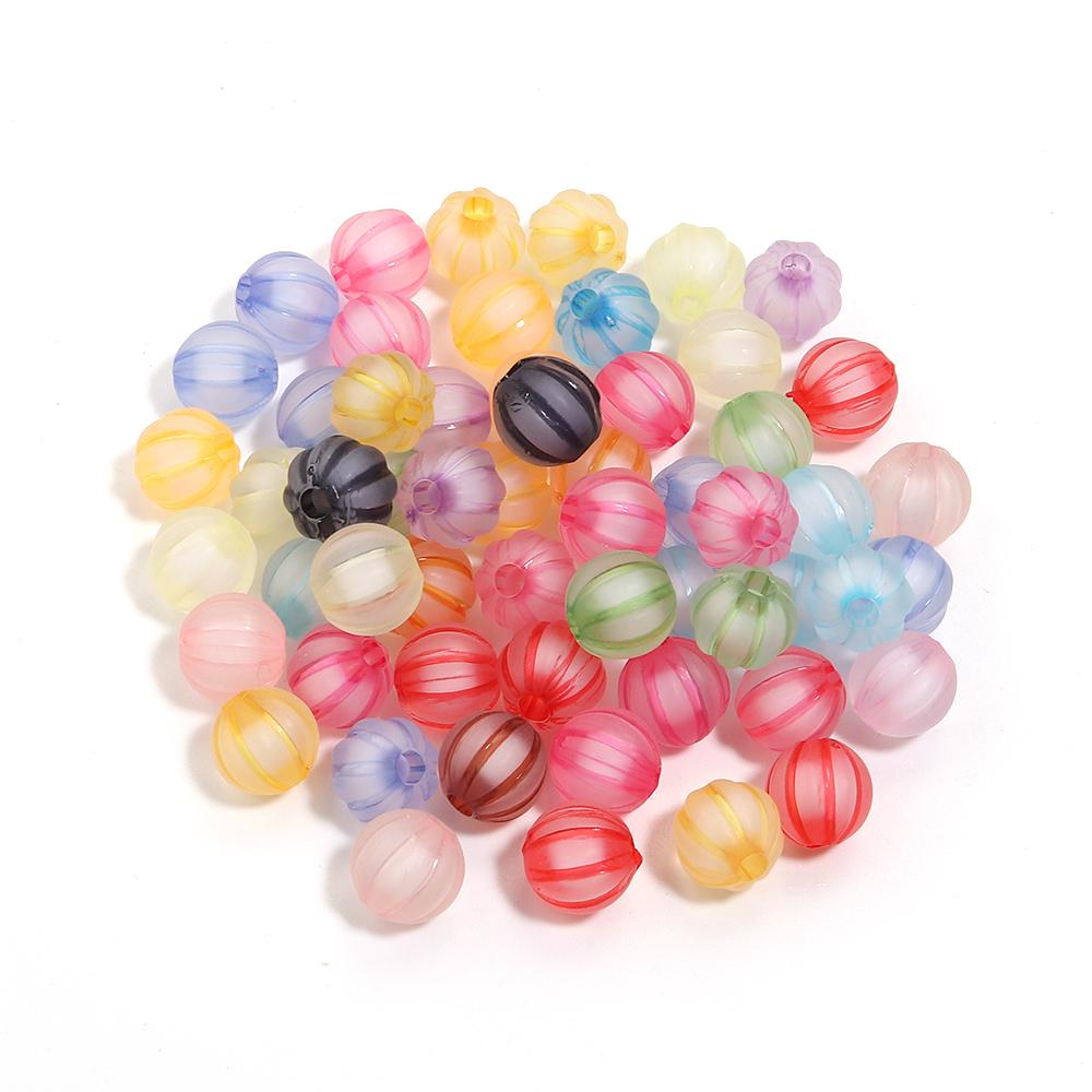 

10-100Pcs/Lot 8 10 12 16 20mm Acrylic Pumpkin Beads Round Loose Spacer Beads For Jewelry Making DIY Necklace Bracelet Supplies