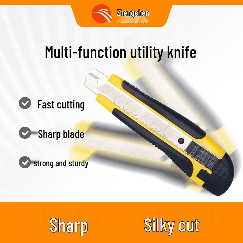 Industrial-Grade Rubber Grip Utility Knife with Thickened Blade for Wallpaper and Paper Cutting
