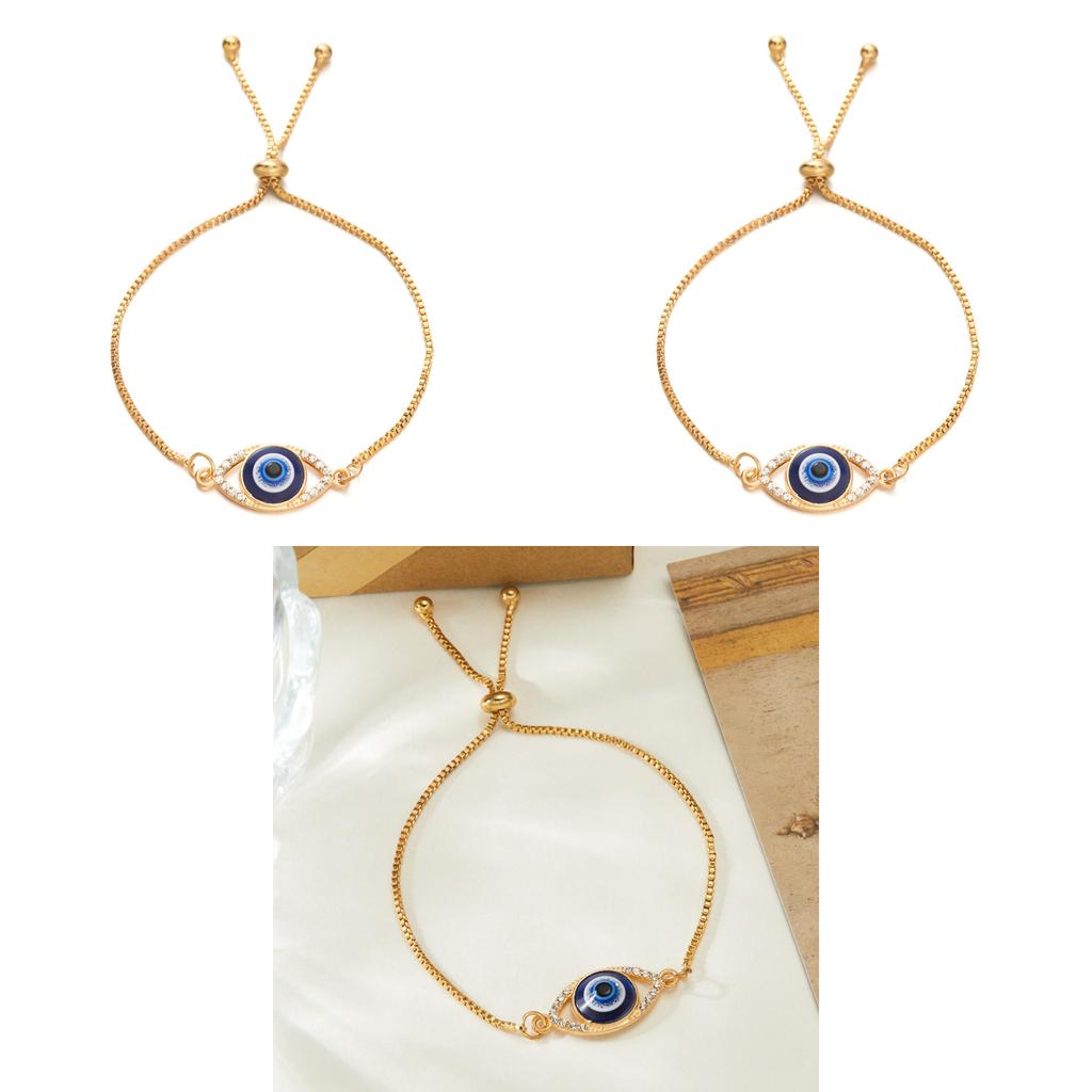 Evil Eye Bracelet For Women With Alloy And Rhinestone Accents Suitable For Gift And Fashion
