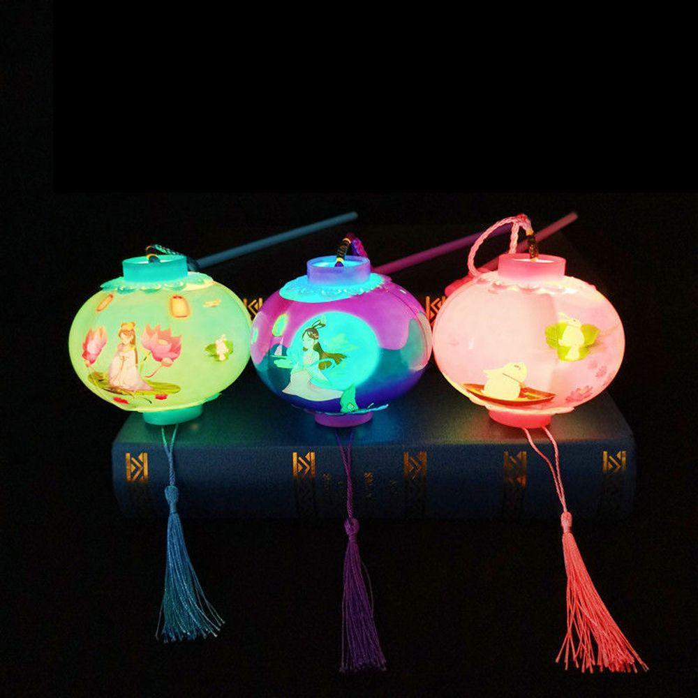 Round Cylinder Gift Chinese Mid-autumn Lamp Children Toys Festival Lanterns LED Lanterns