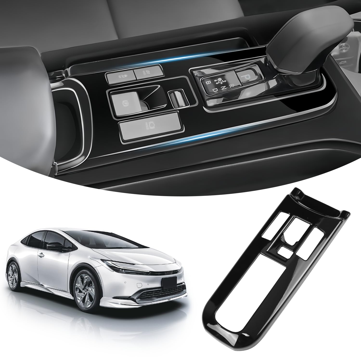 

VLOOKEE Toyota Prius 60 Series Shift Panel Cover, Interior Panel, Satin Silver, Console Switch чёрный