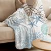 Blue Marine Coral Shells Starfish Throws Blankets for Sofa Bed Winter Soft Plush Warm Sofa Throw Blanket Holiday Gifts