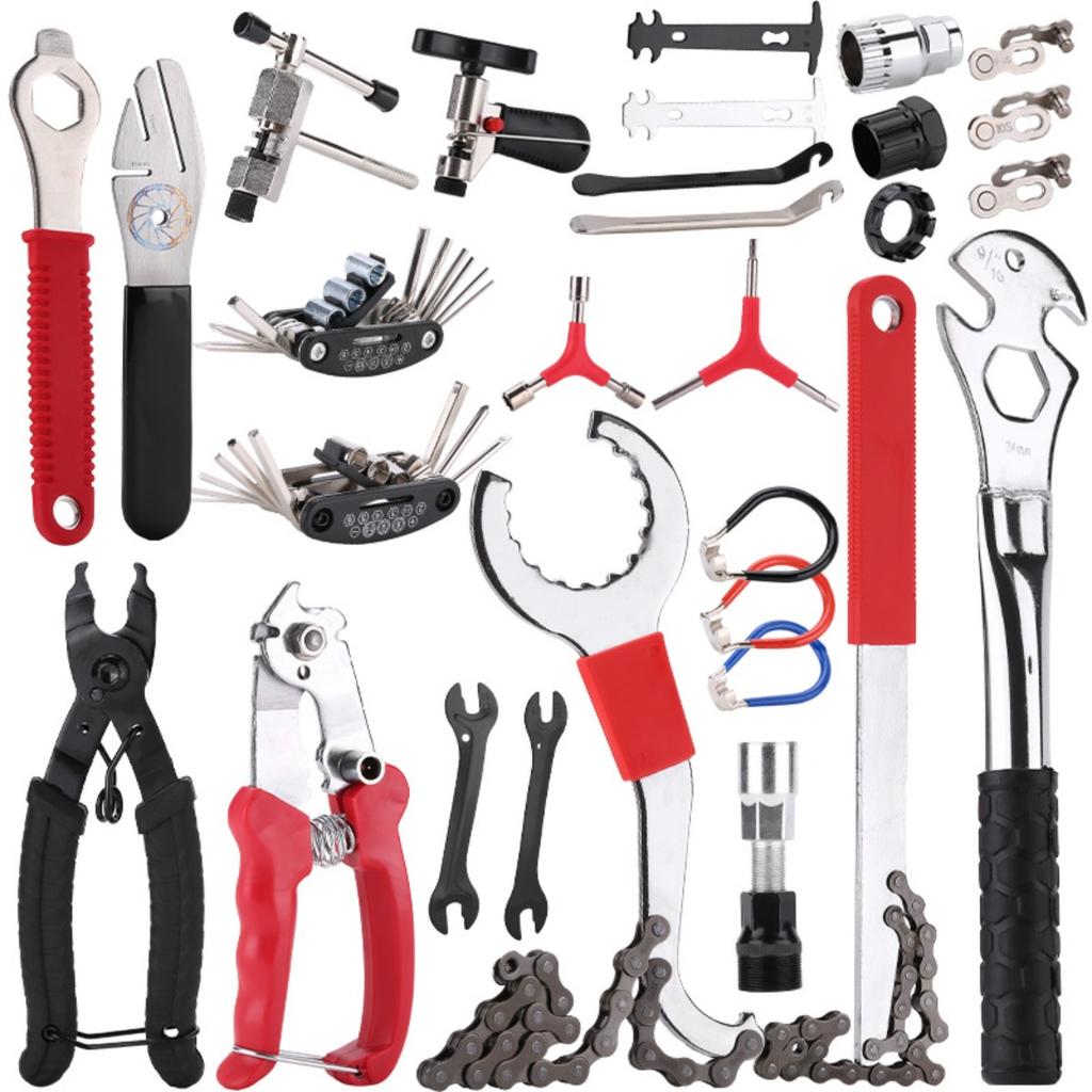 Dismantling the central axle teeth disc, flywheel, bicycle, mountain bike tool, chain cutter, hexagonal wrench, spoke wrench bracket