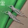 High Quality Jewelry 925 Sterling Silver Tassel Long Drop Earrings Women Charm Wedding Engagement Party Gift Elegant Accessories