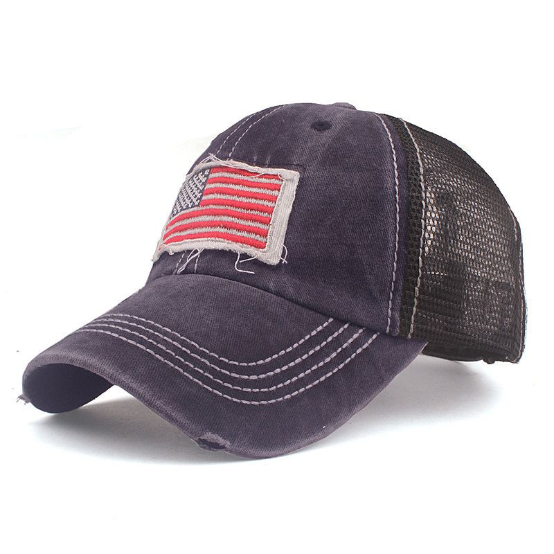 

Hat Men s American Flag Affixed Cloth Embroidered Sports Baseball Cap Women s Casual All-Matching Sun-Proof Korean Embroidered Peaked Cap Ins Navy