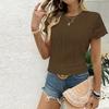 Ladies Summer Fashion Round Neck Hollow Short Sleeve Round Neck T-shirt Top
