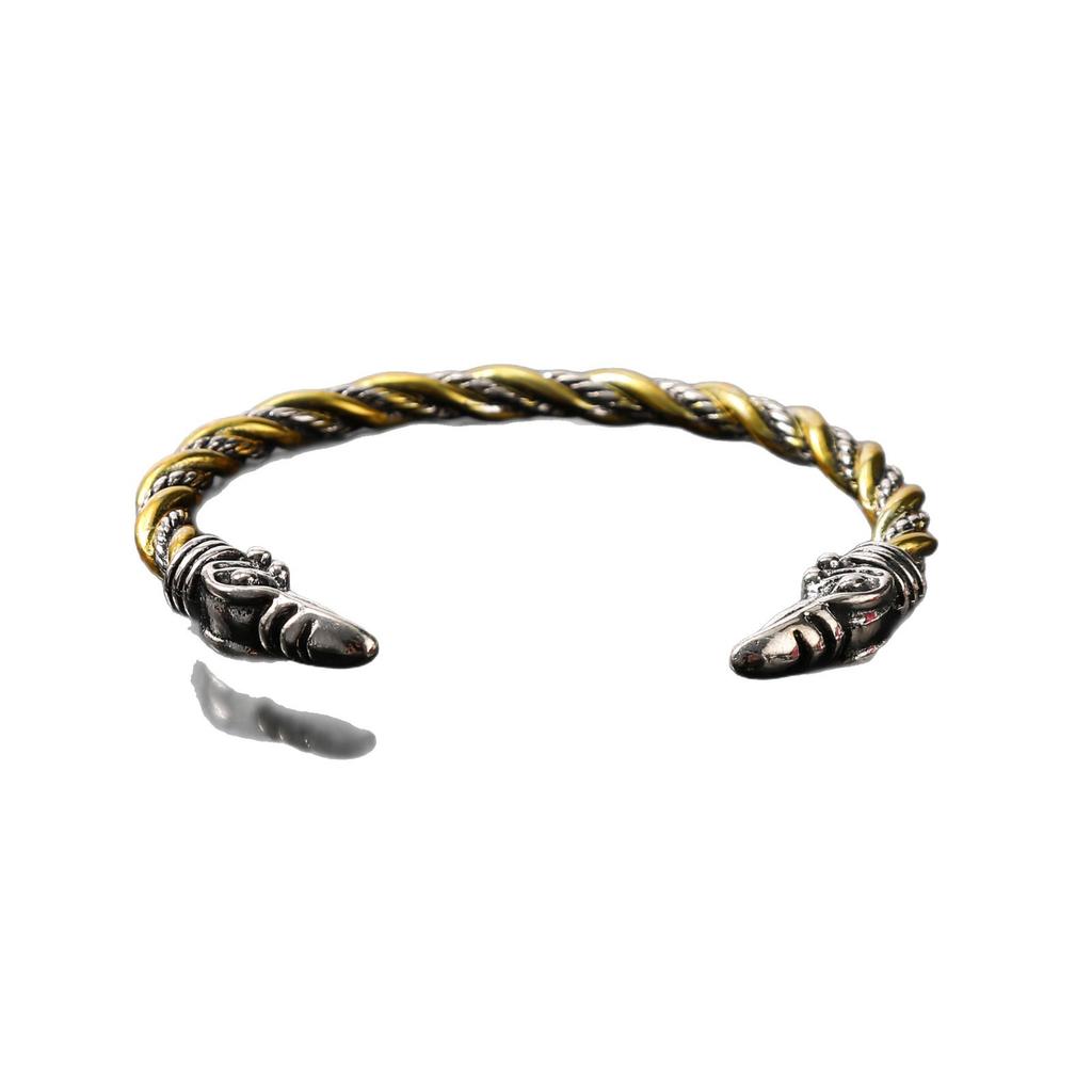 Foreign Trade Vintage Viking Raven Head Adjustable Male Open Bracelet Punk Party Punk Hip Hop