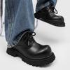 Men's Black derby leather shoes 38-46 Leisure luxury designer style Fashion party Outdoor thick soled height increasing shoes