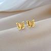 Butterfly Gold Foil Minimalist Stud Earrings Cold Men'S And Women'S Earrings Personality Temperament Banquet Earrings