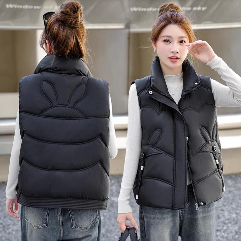 Cotton Vest Women's Year Korean Version Loose Autumn and Winter Vest New Versatile Vest Thickened Short Coat Down Cotton