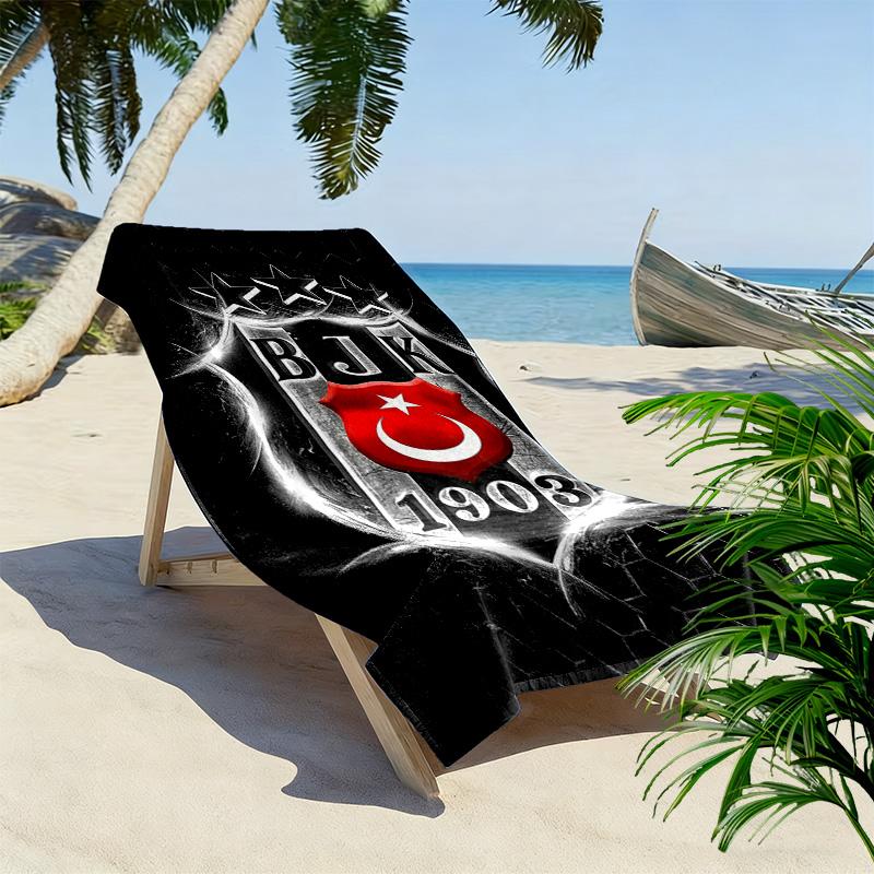 Asciugamano da Spiaggia Stampa Besiktas Gymnastics Club, Asciugamano Grande Morbido ad Asciugatura Rapida per Spiaggia Campeggio Nuoto