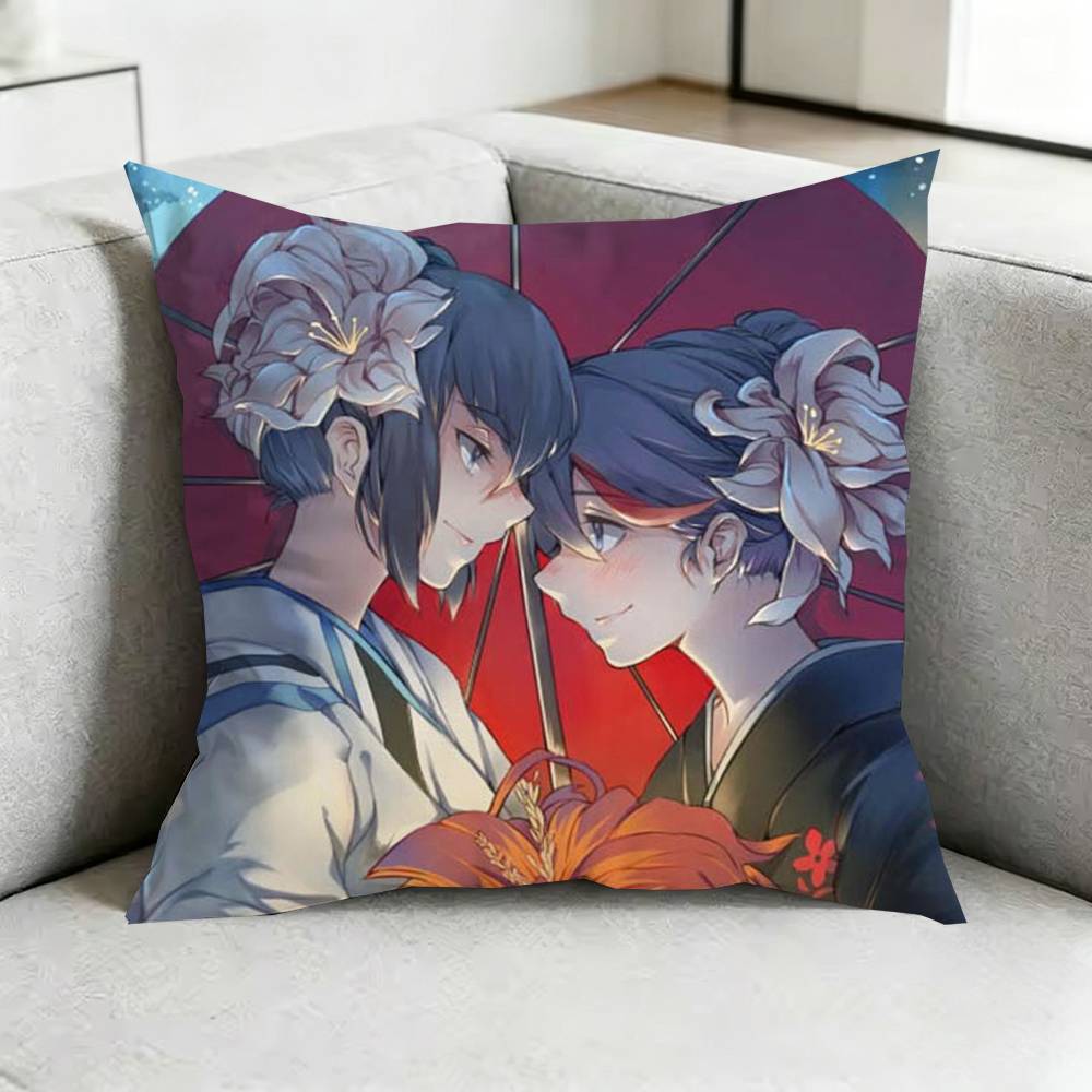Kill la kKill Anime Square DoubleSided printed Pillow Case Bedroom Bedside Pillow Sofa Cushion Cover Gift