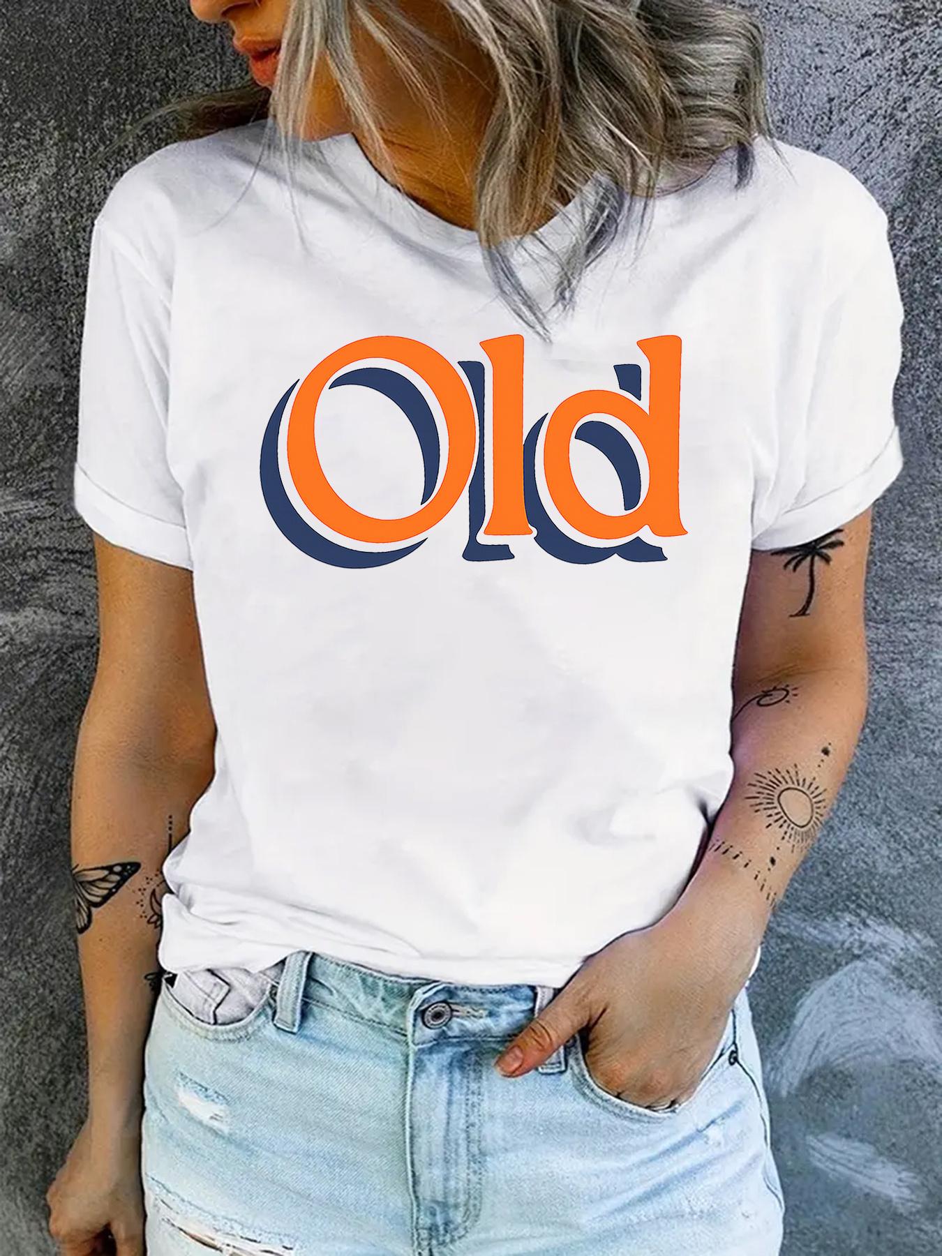 

Women S Casual Round-Neck T-Shirt with Stylish Letter Print for Spring and Summer S белый