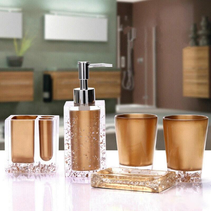 Elegant Resin Bathroom Accessories Kit With