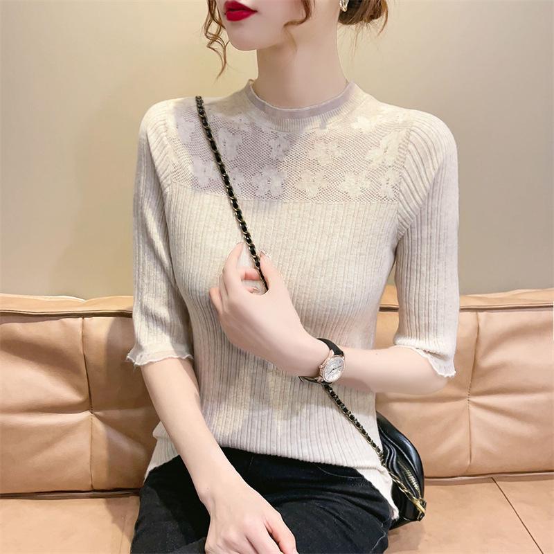 WTEMPO O-neck Long Sleeve Spring Autumn Knitted Pullovers Women's Solid Color Casual Retro Elegant Warm Slim Sweaters
