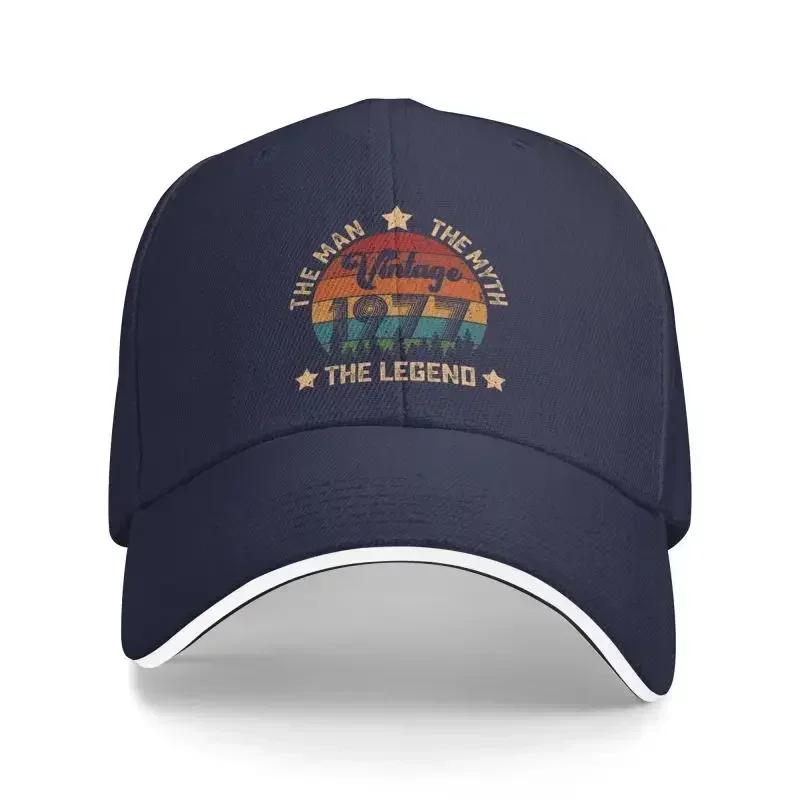 Custom Fathers Day 1977 The Men Myth Legend Birthday Gift Baseball Cap Sports Women Mens Adjustable Dad Hat Autumn