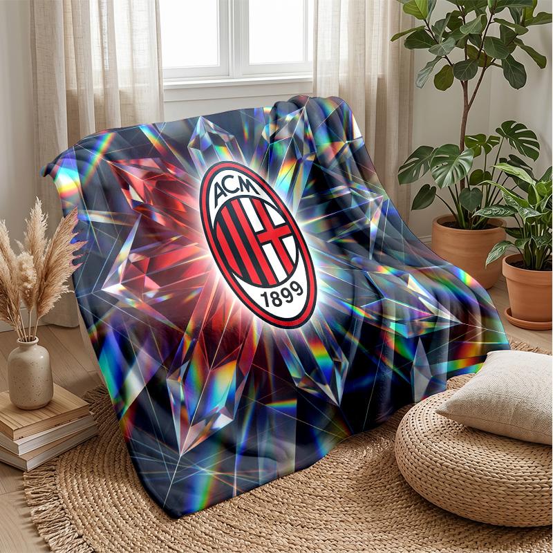 AC Mailand Thema Decke Weiche Flanelldecke Plüsch Überwurfdecke Gemütliche Sofa Bettdecke für Heimdekoration