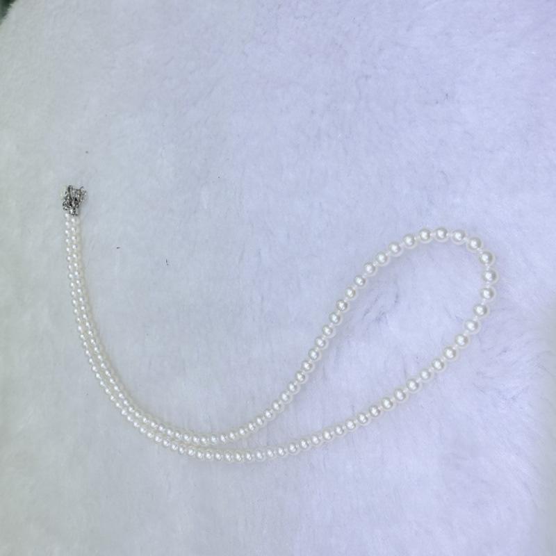 Exquisite 3-4mm Round Natural Pearl Necklace with Sterling Silver Extension Chain and Certificate
