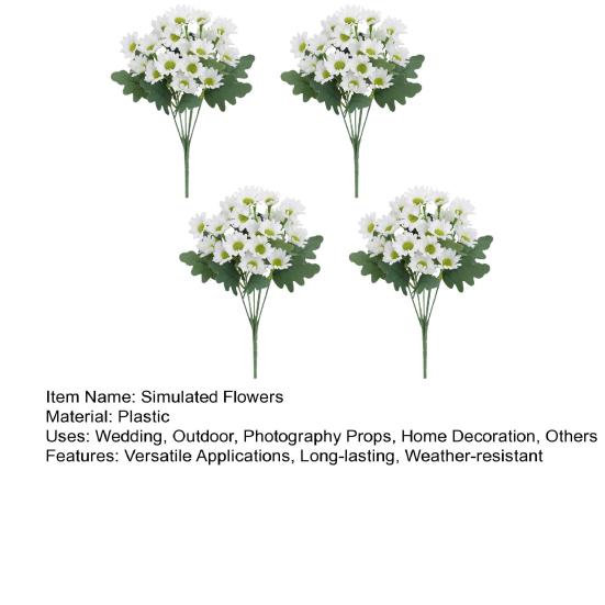 Artificial Mums Bundle Realistic Faux Daisies with Bendable Stems UV Resistant Fall Flowers for Autumn Home Window Box Vase Outdoor Decoration