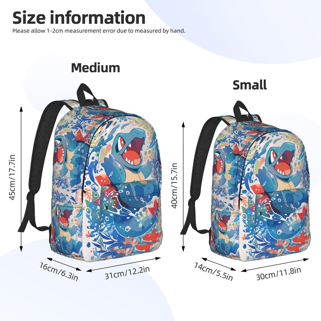 Fashion pokemon summer vibes theme Backpack  Mochilas Vintage Camping Sturdy Shoulder Rucksack
