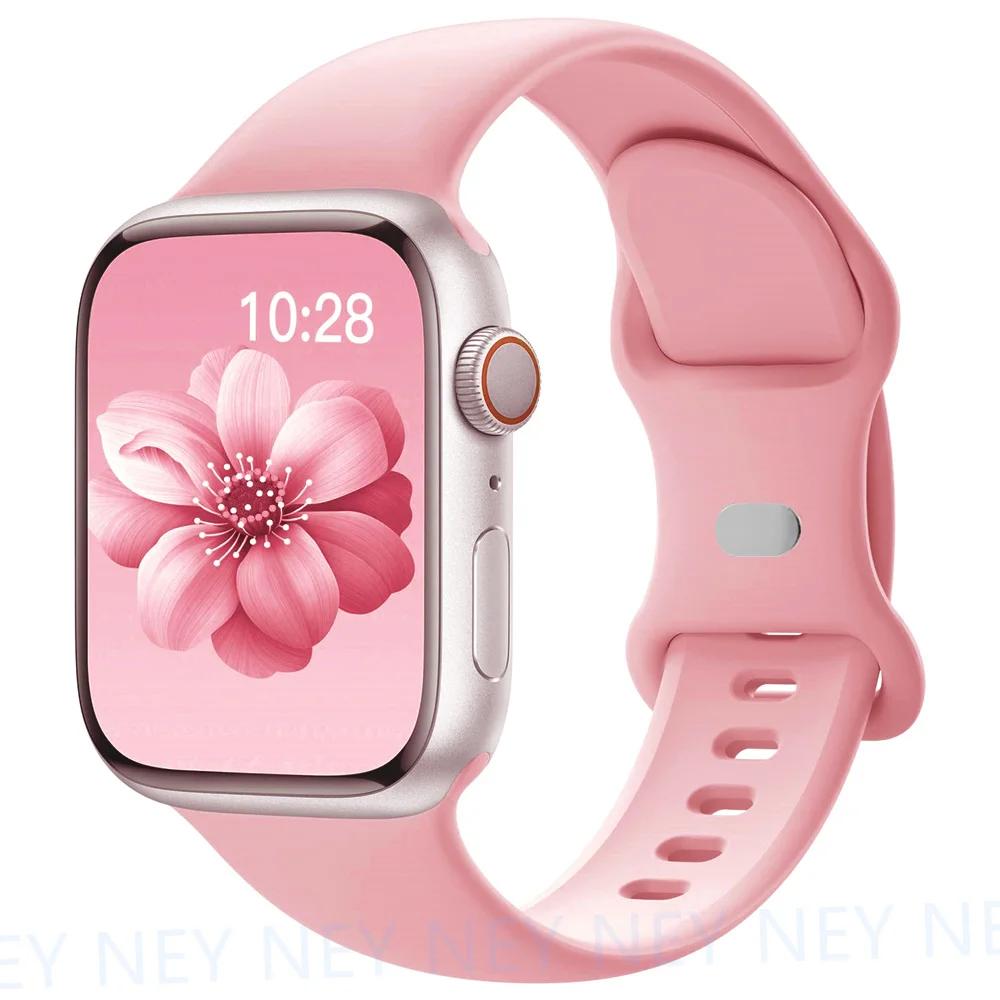 Silicone Strap For Apple Watch Band 45mm 44mm 40mm 41mm 49mm 38mm 42 Correa Bracelet iWatch series 6 ultra2 7 8 9 se 44 mm band