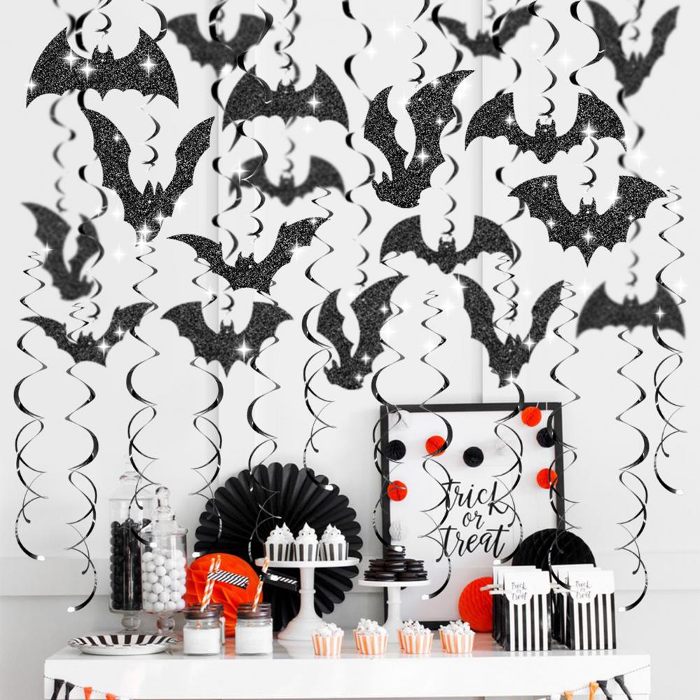 Hanging Bat Swirl Exquisite Halloween Decor Spooky Halloween Hanging Bat Decorations for Home Room Bathroom Accessories