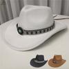 Breathable Sun Protection Knight Hat Wide Brim Cowgirls Visor Cap Western Cowboy Cap  Dance Party