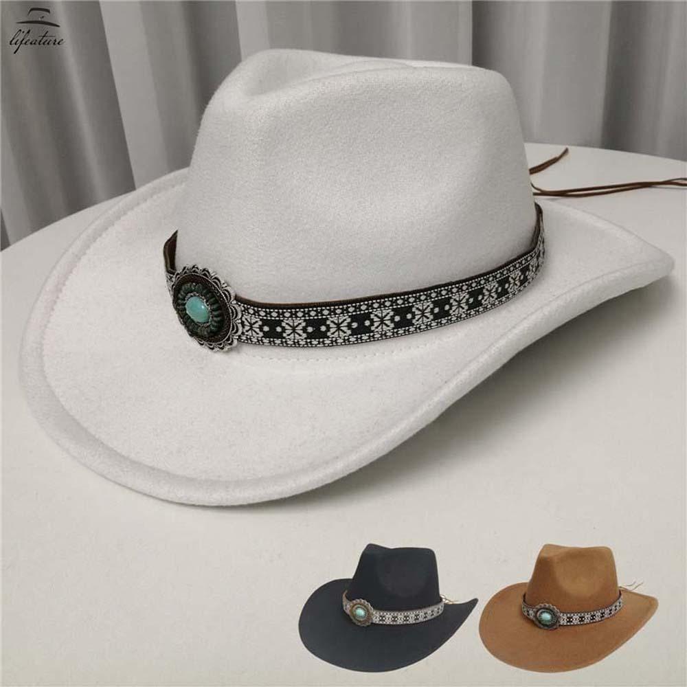 Breathable Sun Protection Knight Hat Wide Brim Cowgirls Visor Cap Western Cowboy Cap Dance Party