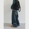 Men's Japanese Retro Wide-Leg Jeans: Loose Straight Fit for Trendy Casual Wear