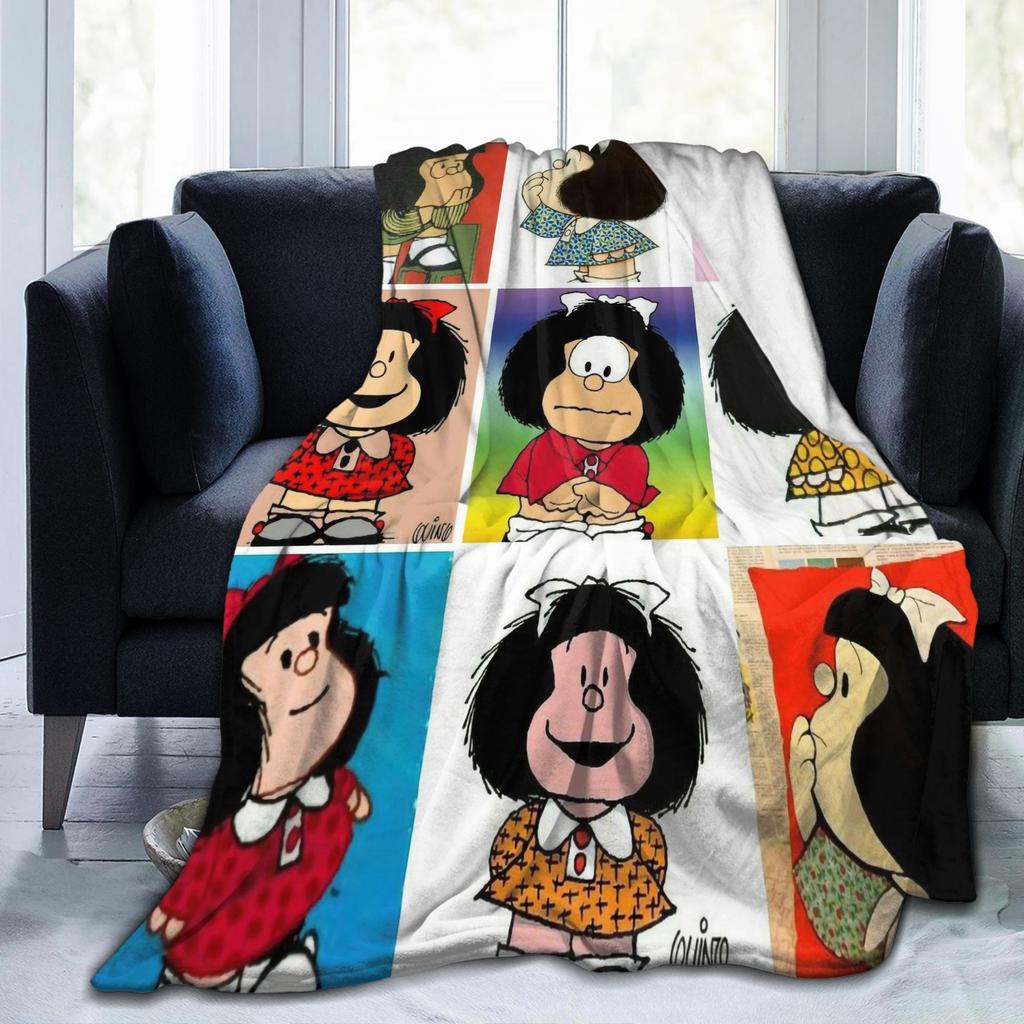 Mafaldas Blankets Fleece Cartoon Anime Super Warm Throw Blankets for Bed Bedroom Quilt