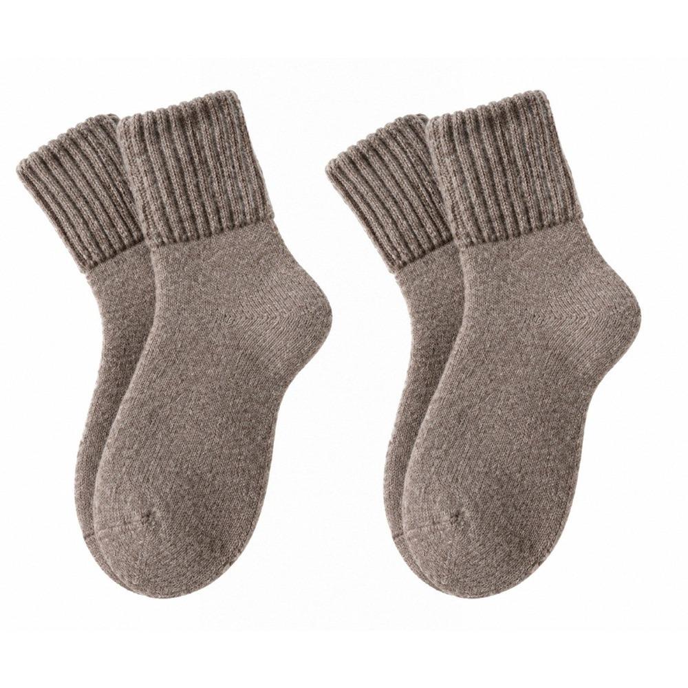 2/5Pcs Ribbed Cuff Crew Socks Soft Knit Terry Socks Gifts Warm Socks Men's and Women's