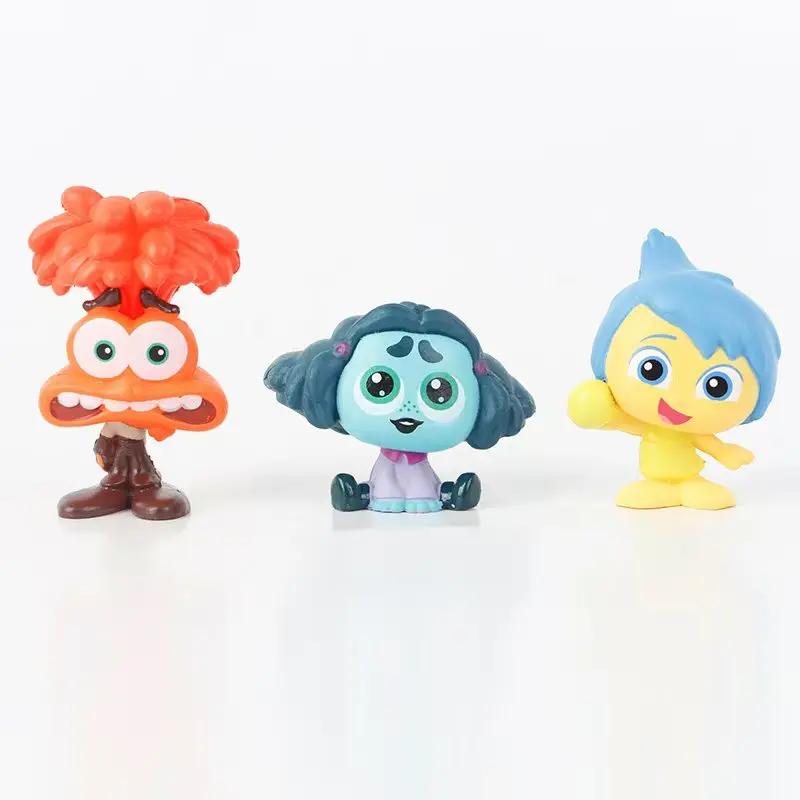 9pcs/Set Inside Out Action Figure Toy Cartoon Movie Joy Anxiety Anger Sadness Disgust Fear Model Doll Figurines Kids Gift 2 Poseable Articulated Scale