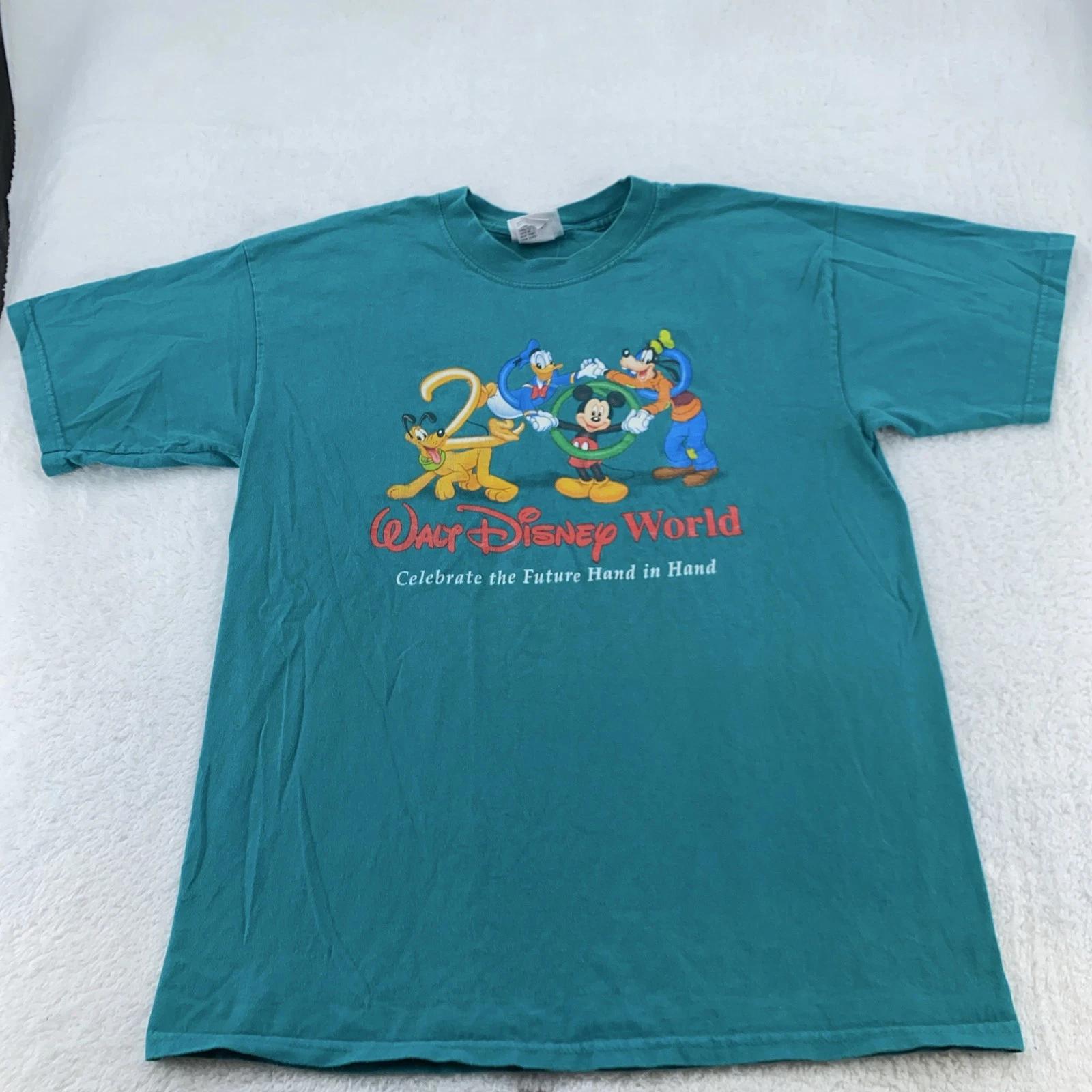

Vintage Walt Disney World Shirt Mens Medium Teal Future Mickey Mouse 90s 4XL