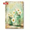 Tin Sign Daisy Flower in Glass Jar Wall Art Home Decor Metal Painting