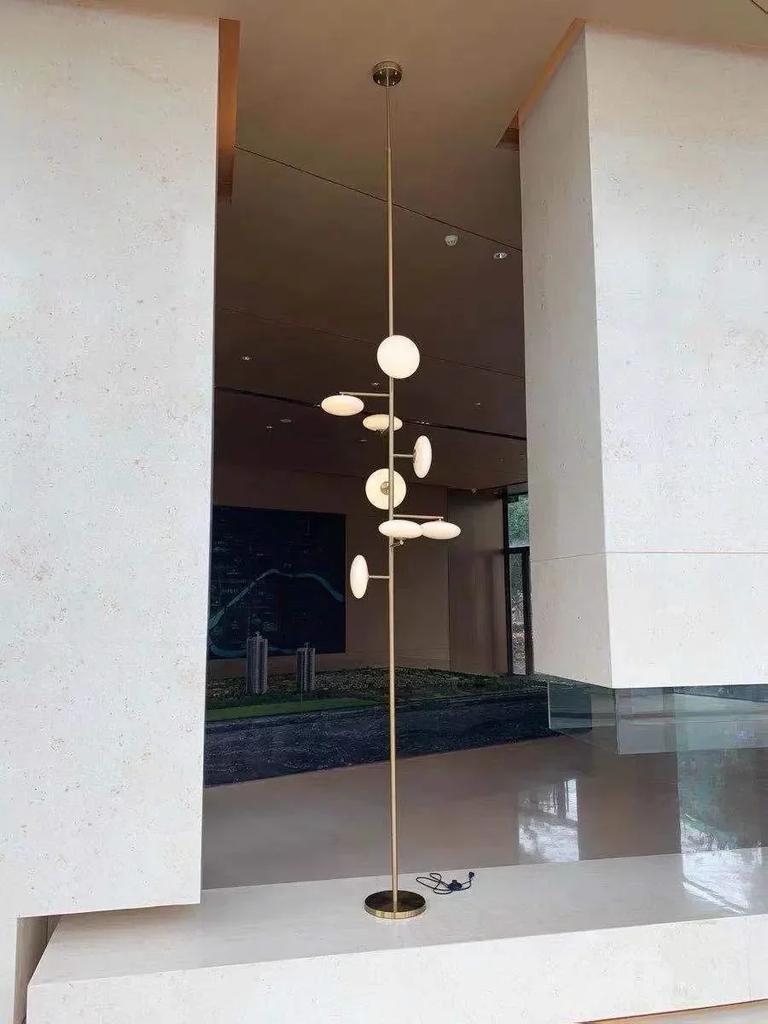 Italian Floor Lamp , Floor To Ceiling Lamp , Designer Standing Floor Light For Living Room , Corner Standing Lamp