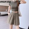 IHUASU Pantalones Cortos Casuales de Moda para Mujer Verano Primavera