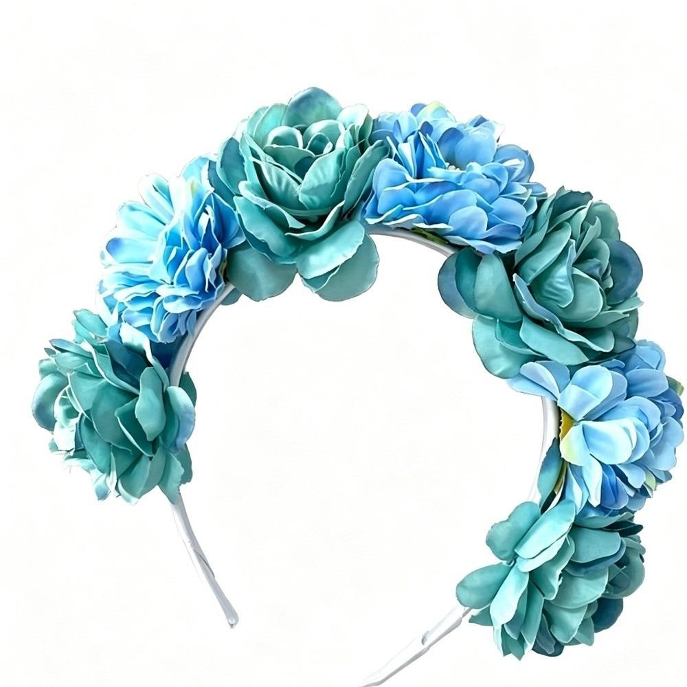 Vintage Floral Headband Romantic Bohemian Hair Accessories Colorful Artificial Flower Crown  Party