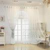 White Sheer Wheat Leaf Pattern Light-Filtering Privacy Curtains,Suitable for Hotels, Offices, Schools, Country Churches, Living Rooms, Bedrooms