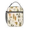 Cute Desert Cactus Columnar Pattern Insulated Lunch Bag for Women Kids Portable Food Boxes Thermal Lunch Box Tote