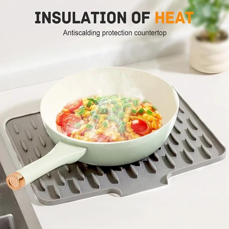 Silicone Kitchen Mat Shock Absorption Non Slip For Food Prep And Dish Drying