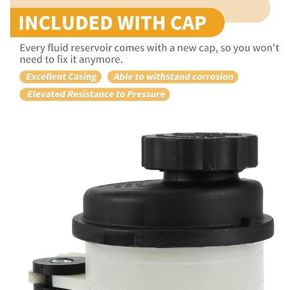 Power Steering Reservoir - No.571502F000 Car Automotive Power Steering Tank - for Kia Spectra 2004-2009 Plastic Beige - 1 Pc