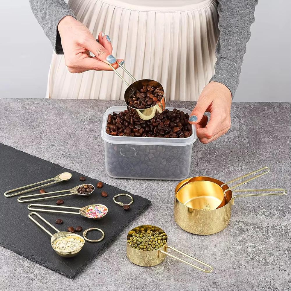 with Scale Measuring Spoon Gold Coffee Scale Spoon Household Measuring Cups  Sugar