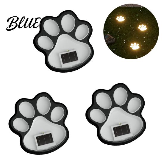 Patio Solar Lighting Stake Waterproof Print Light Lawn Dog Paw LED Garden Long-lasting Lamps Outdoor Decorative Footpath Light for