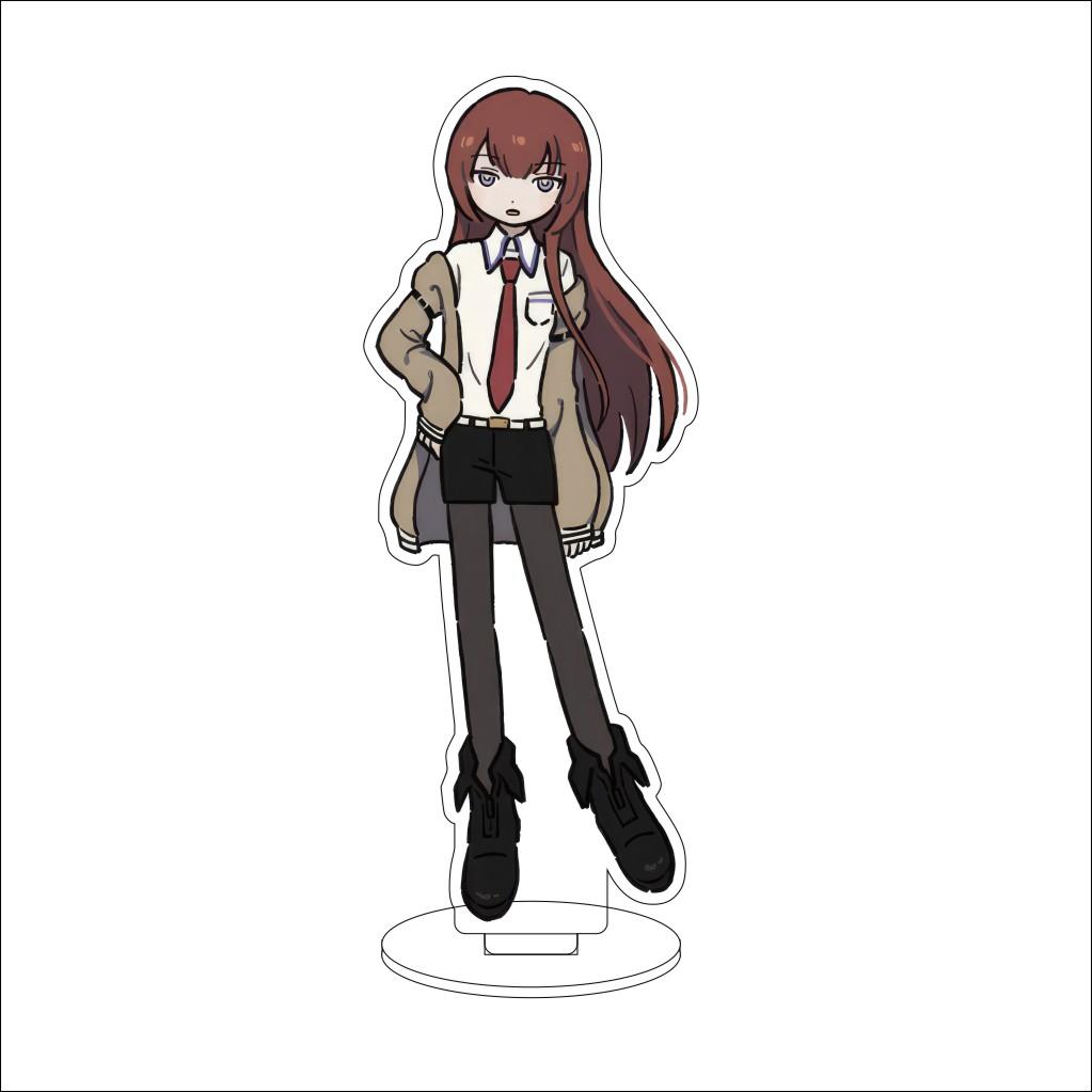16CM Anime Steins Gate Cosplay Acrylic Stand Ornaments Shiina Mayuri Okabe Rintarou Makise Kurisu Figure Stand Halloween Gifts