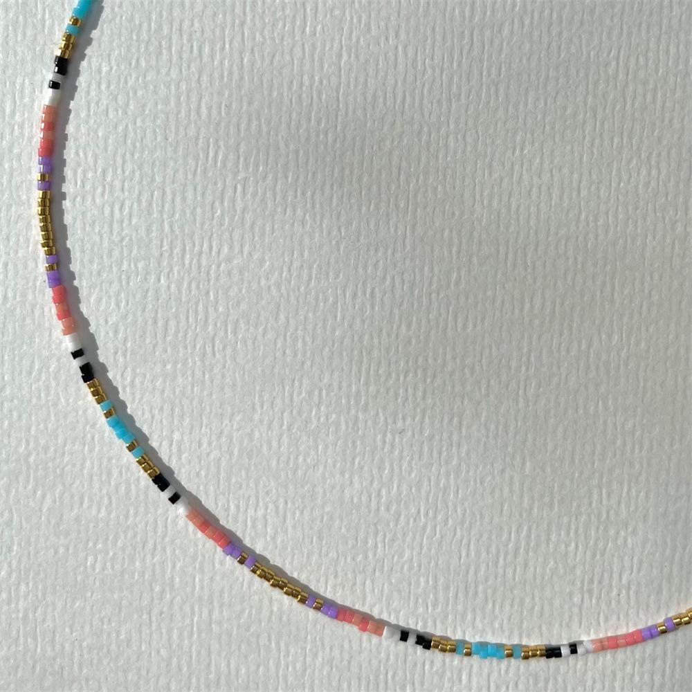 Miyuki Seed Beads Handmade Colorful Clavicle Chain Necklace for Women and Besties